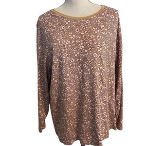 Women's Lands End Relaxed Fit Long Sleeved Supima Cotton Top Size 1X